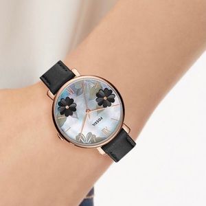 Fossil Women Black Leather Strap Watch